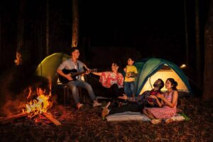 A group of people enjoying camping in the forests of Wayanad- Sumanth Kumar